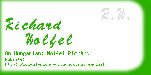 richard wolfel business card